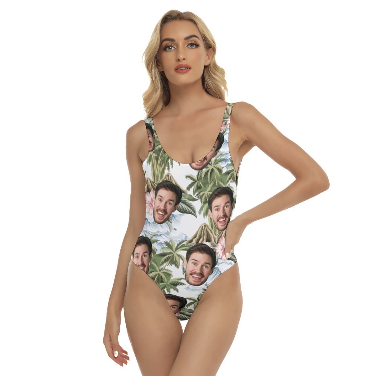 Tropical Island Custom Face Hawaiian Swimsuit For Summer