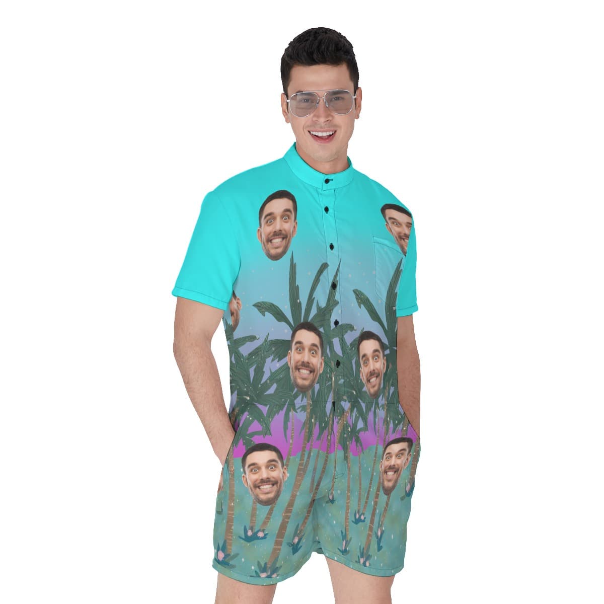 Tropical Romper Custom Face For Men (1)