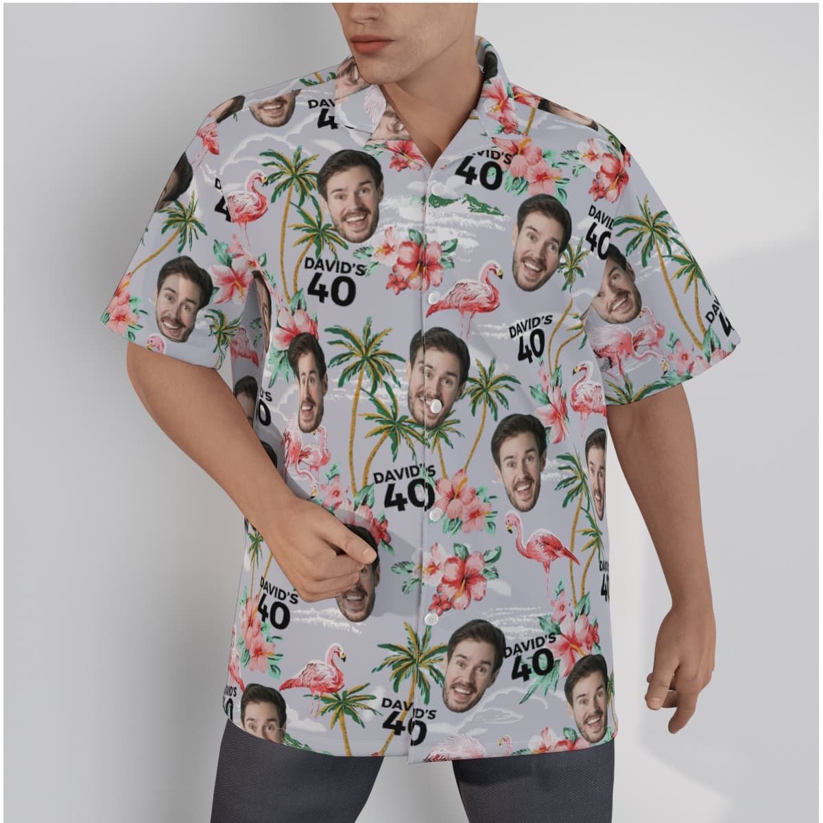 Unique Birthday Flamingo Hawaiian Shirt With Name And Face (1)