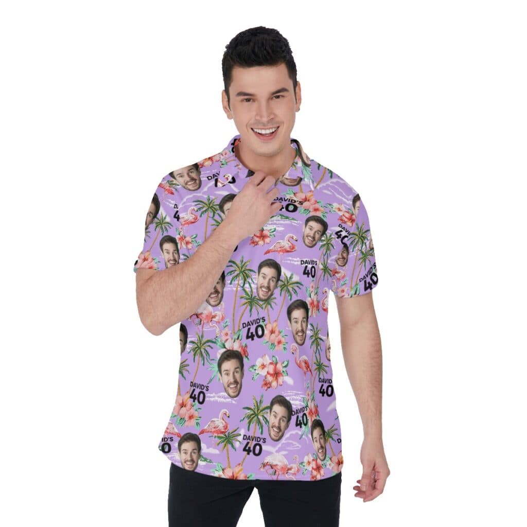 Unique Custom Face And Name Birthday Polo Shirt (2)