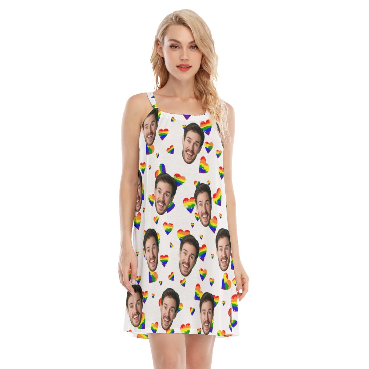 Unique Heart LGBT Cami Dress With Custom Face (1)