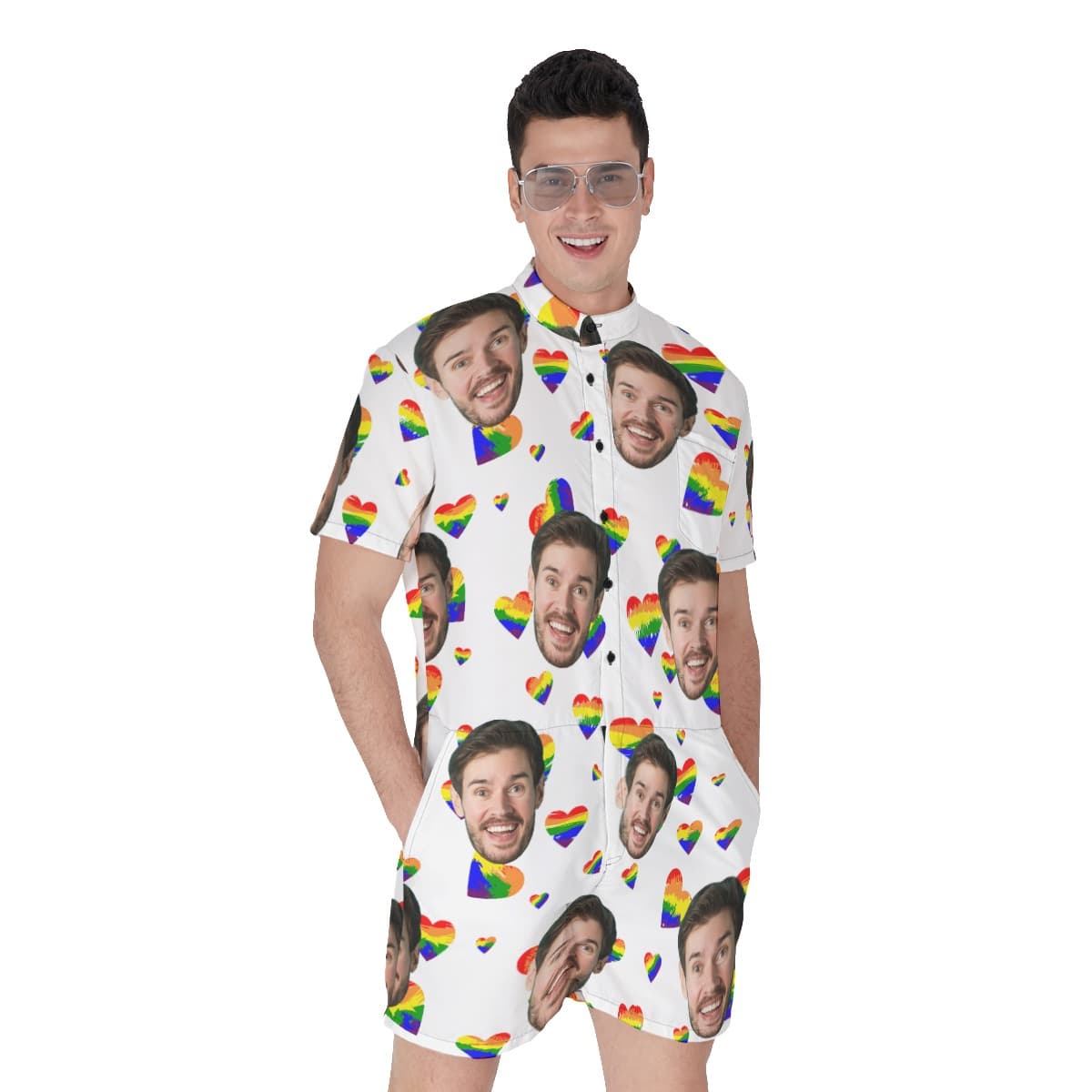 Unique Heart LGBT Romper With Custom Face (1)