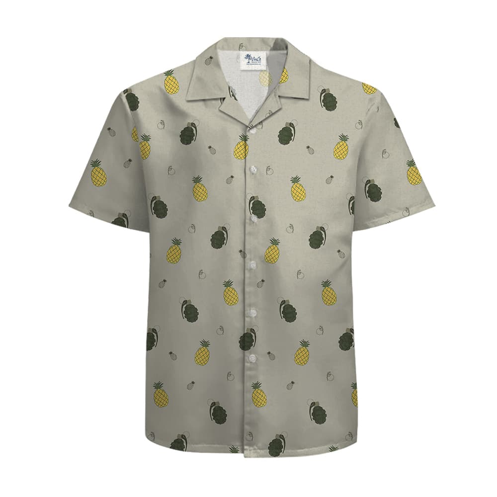 Vintage Pineapple Hawaiian Shirt 100% Cotton (1)