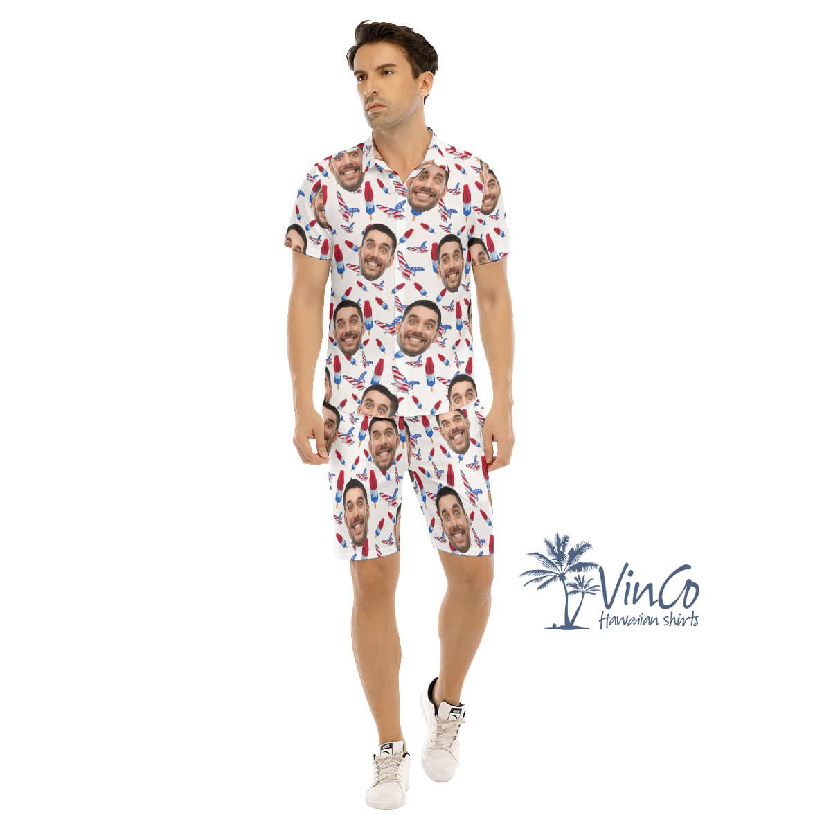 4th Of July American Eagle Custom Hawaiian Set With Multiple Faces (2)