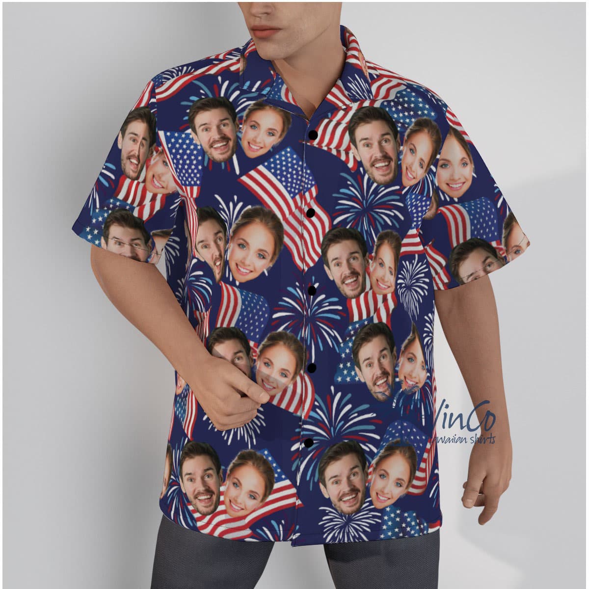 4th Of July Custom 2 Faces Hawaiian Shirt For Men (1)