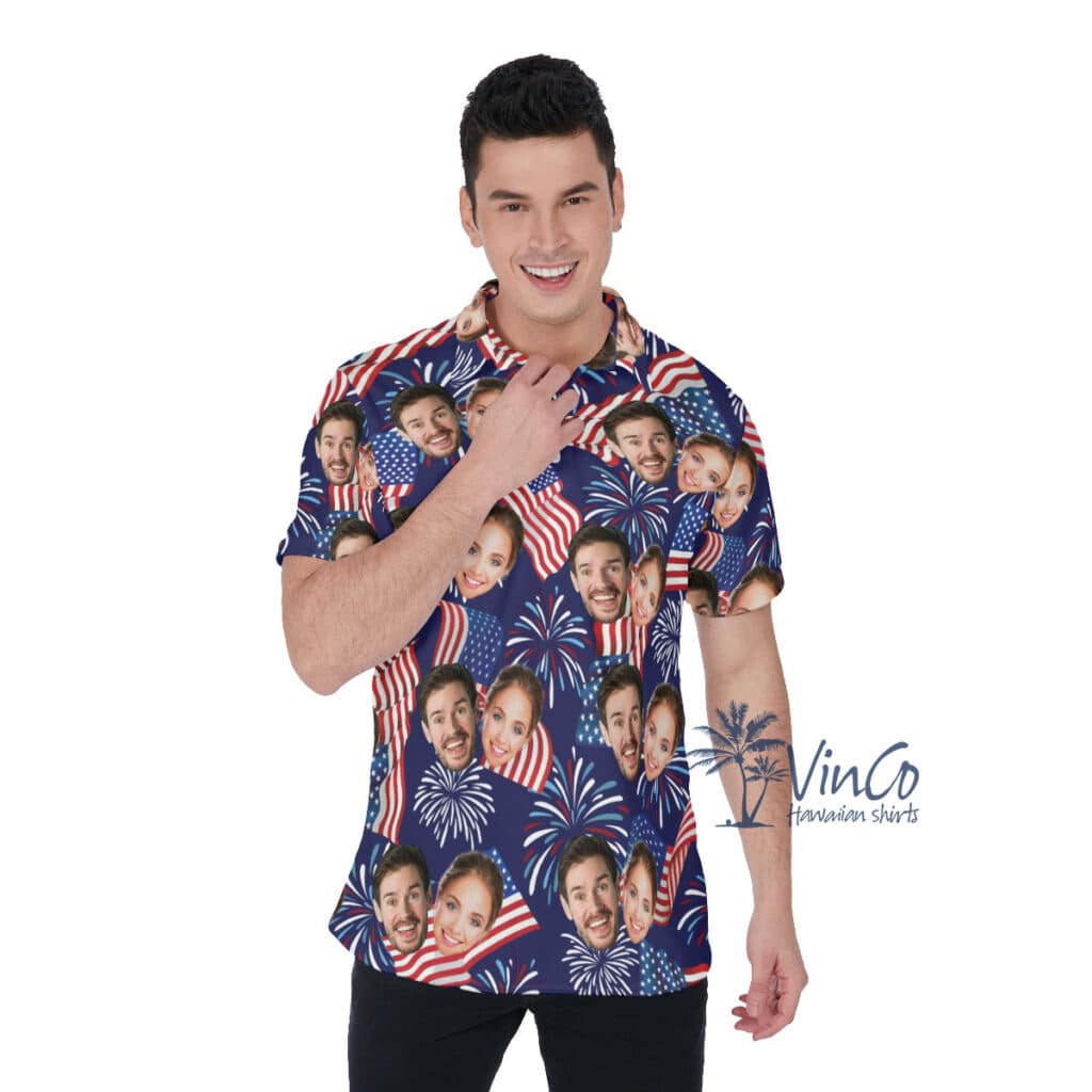 4th Of July Custom Men's Polo Shirt With 2 Faces (2)
