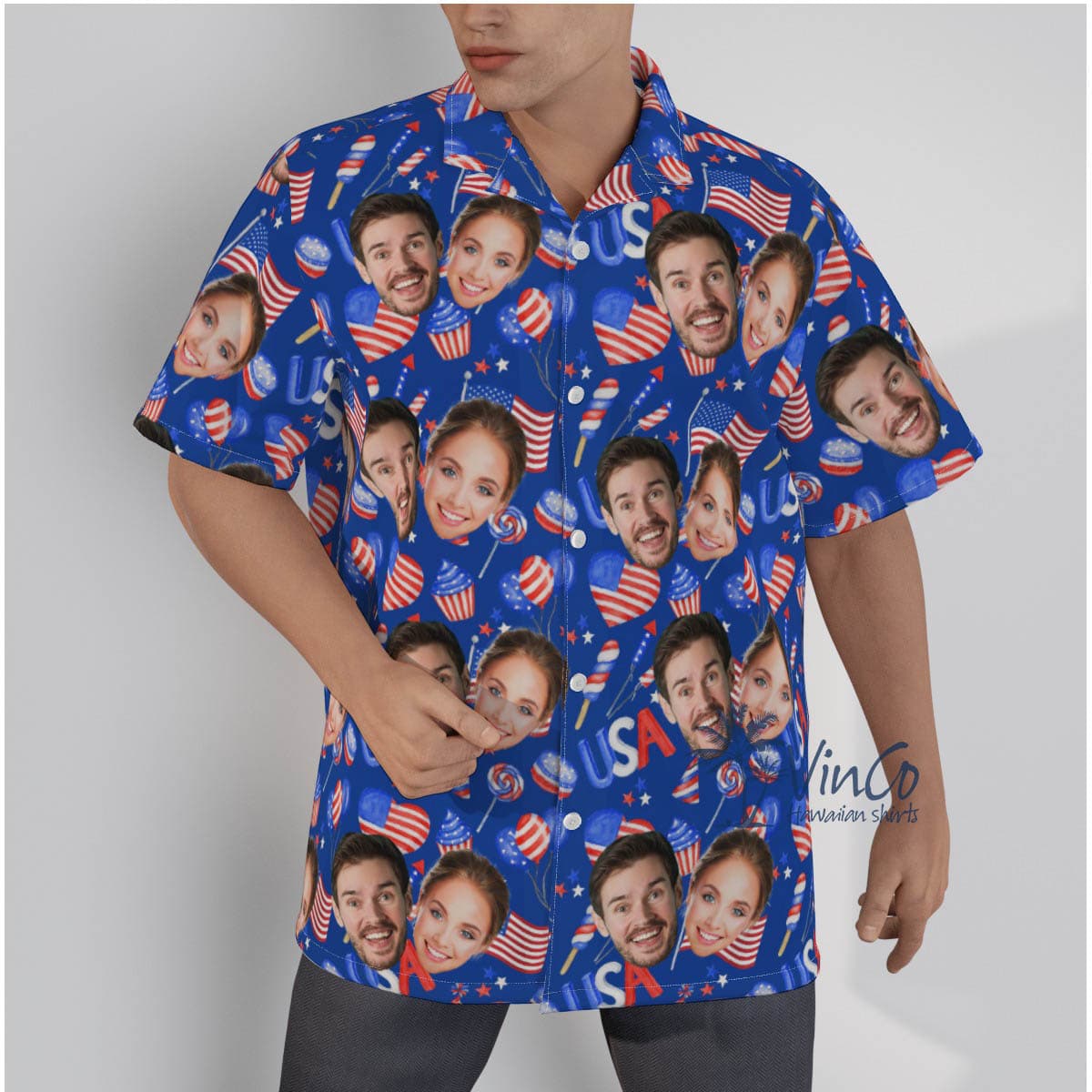 4th Of July USA Custom Multiple Faces Hawaiian Shirt (1)