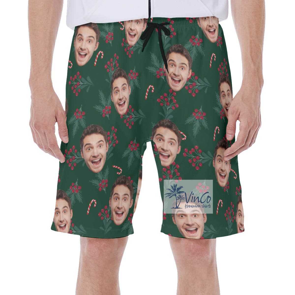 Christmas Berries Hawaiian Swimwear With Custom Face
