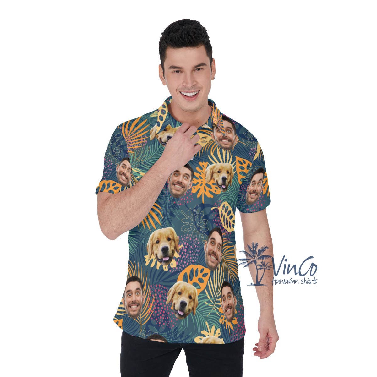Custom 2 Faces Tropical Polo Shirt For Men (1)