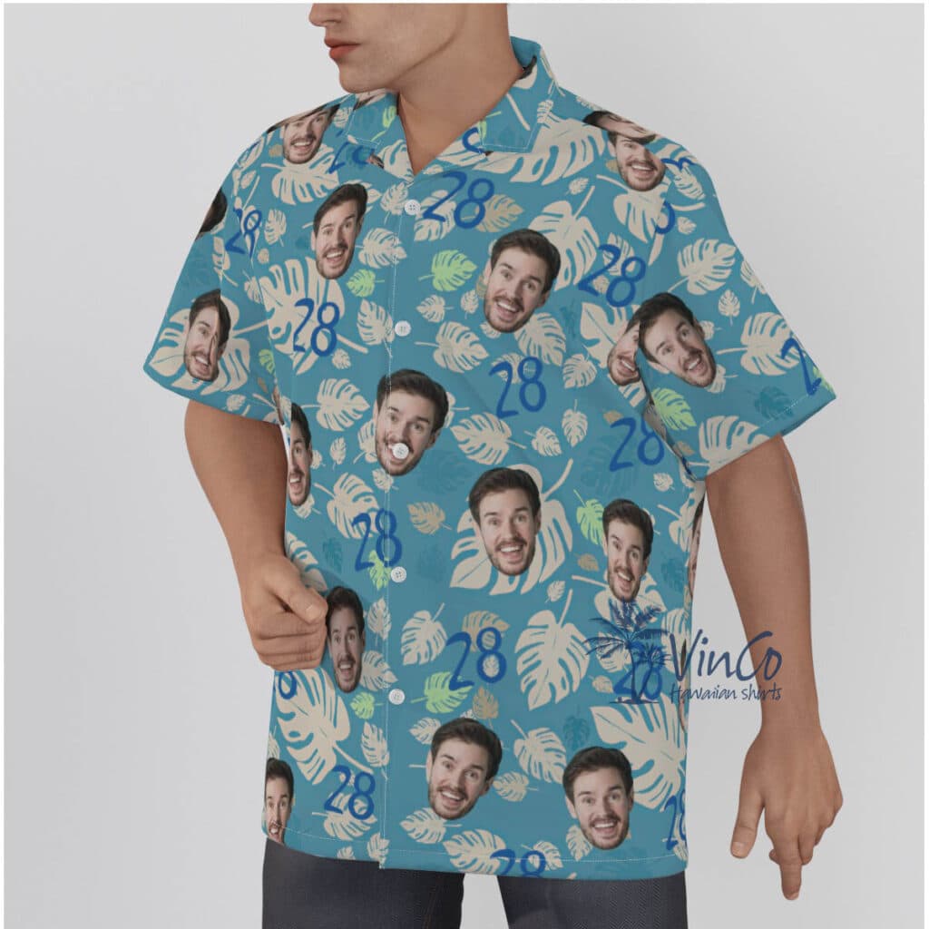 Custom Birthday Hawaiian Shirts With Face And Age