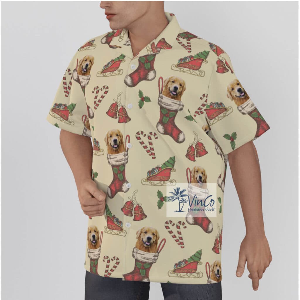 Custom Christmas Hawaiian Shirt With Dog Face