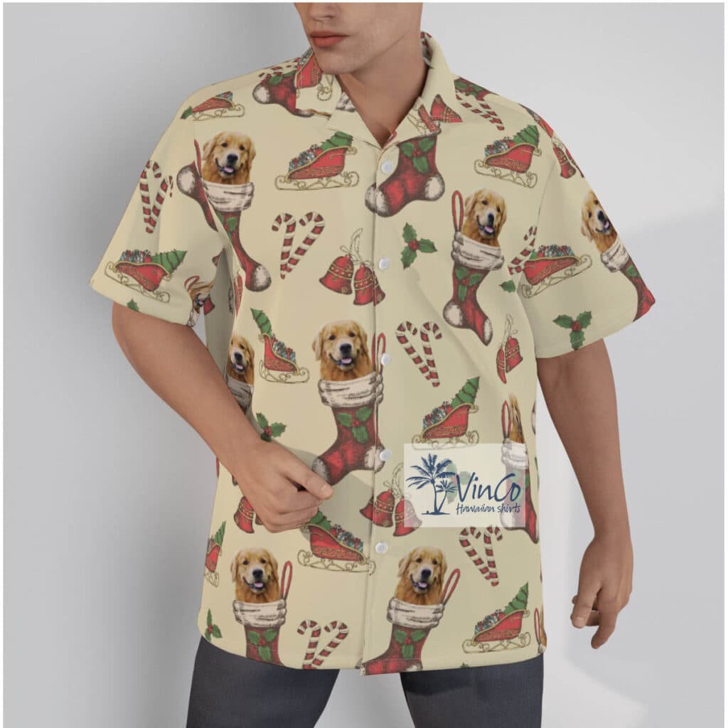 Custom Christmas Hawaiian Shirt With Dog Face