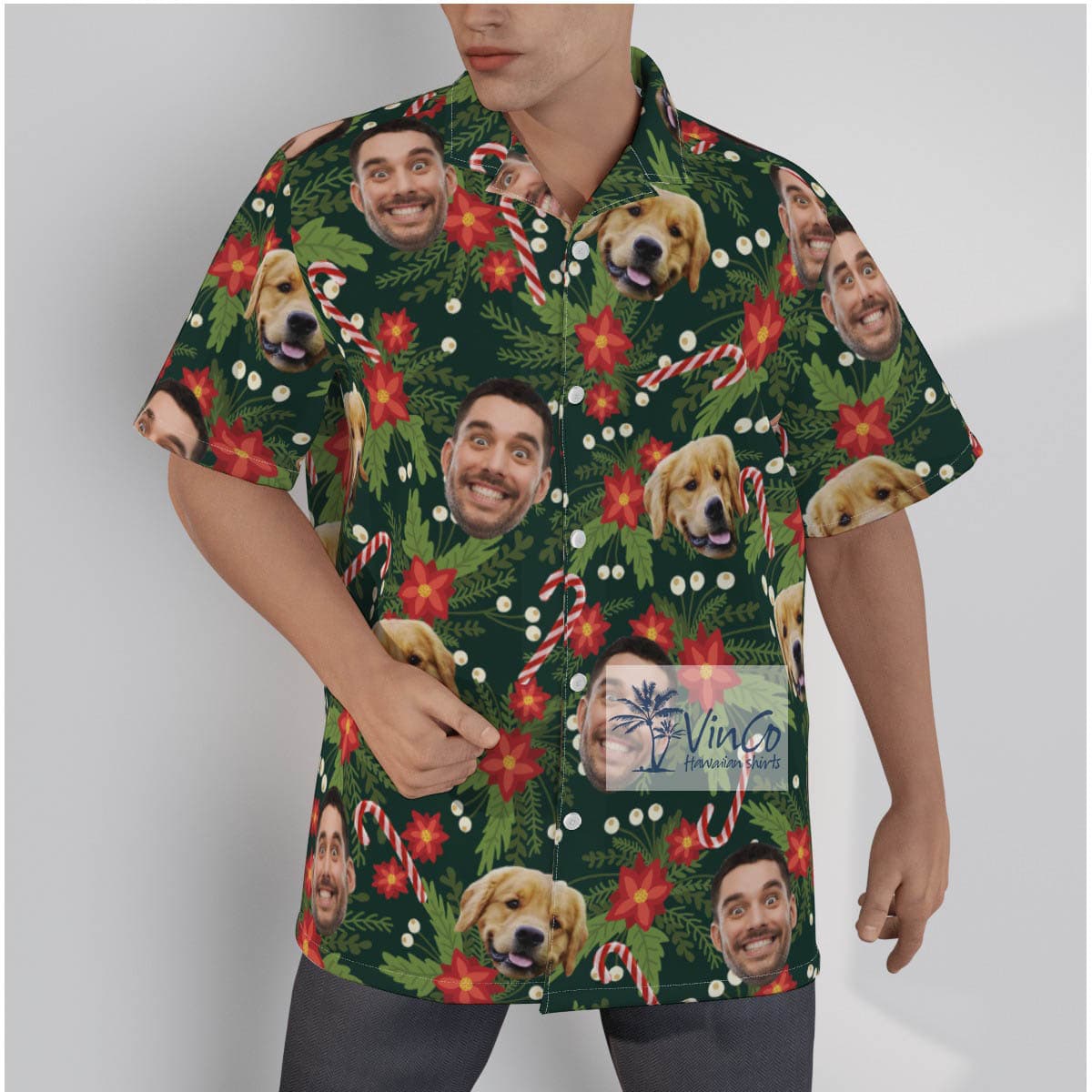 Custom Christmas Hawaiian Shirt With Multiple Faces