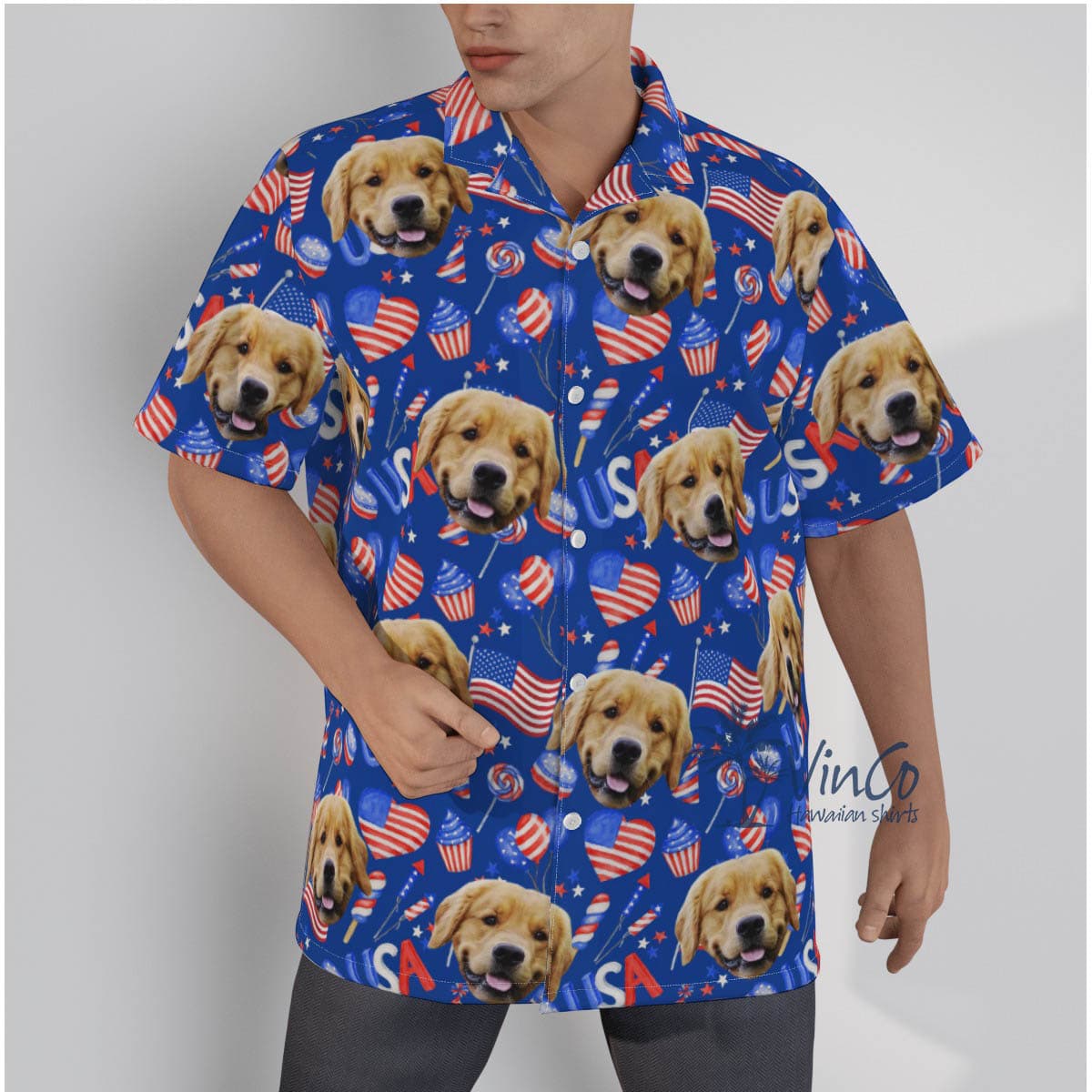 Custom Dog 4th Of July Hawaiian Shirt For Men (1)