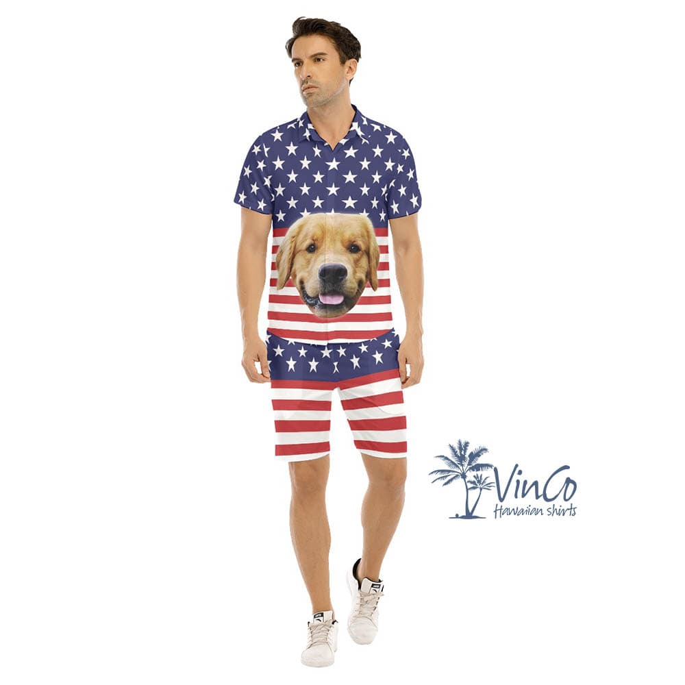 Custom Dog Face Hawaiian Shirts Set For Men (1)