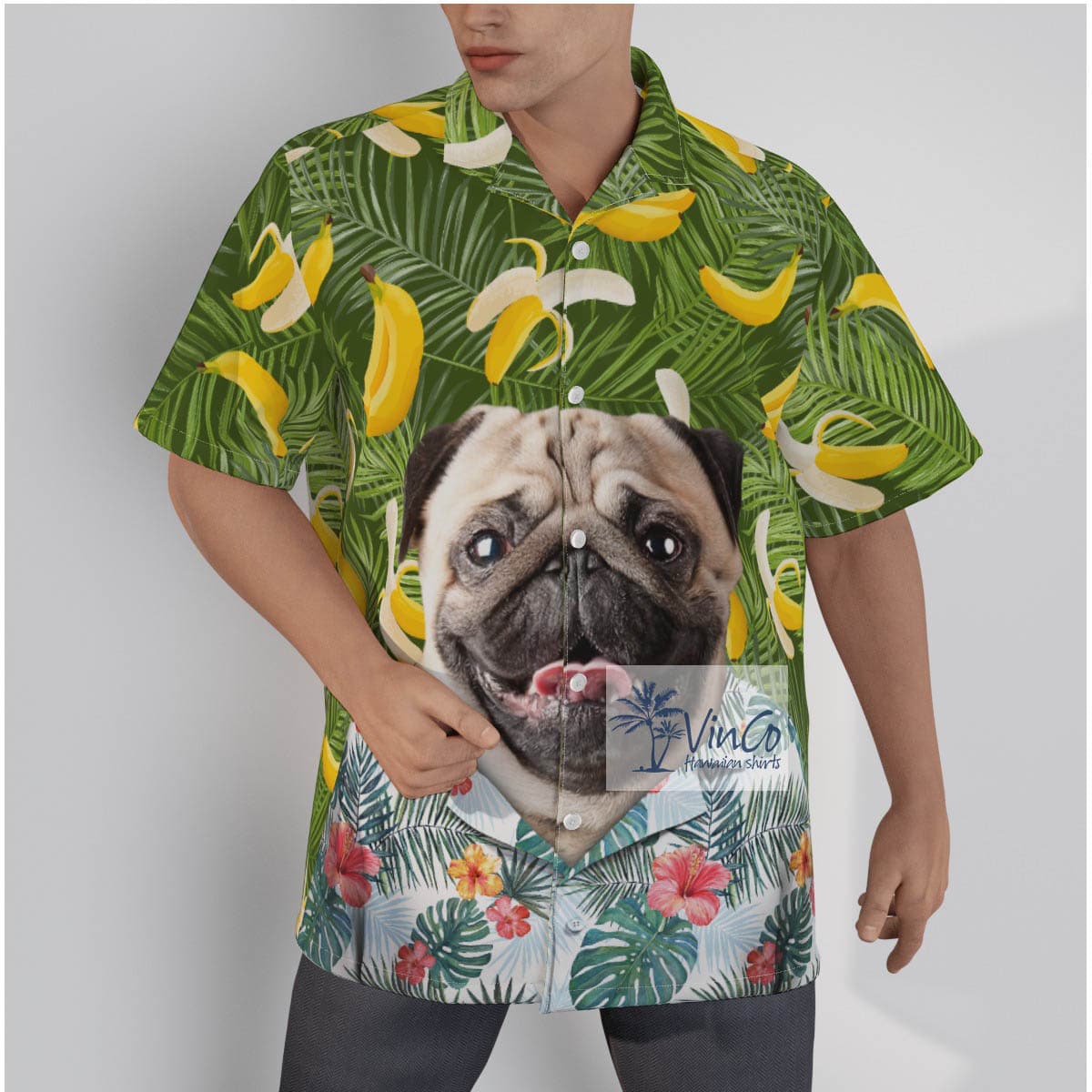 Custom Dog Face Pineapple Hawaiian Shirt For Men (3)