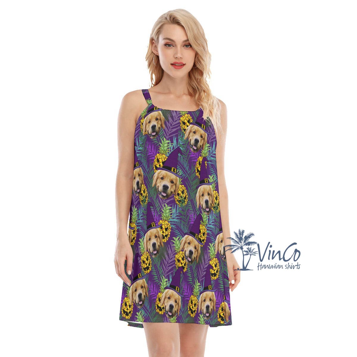 Custom Dog Halloween Women’s Dress For Summer (4)