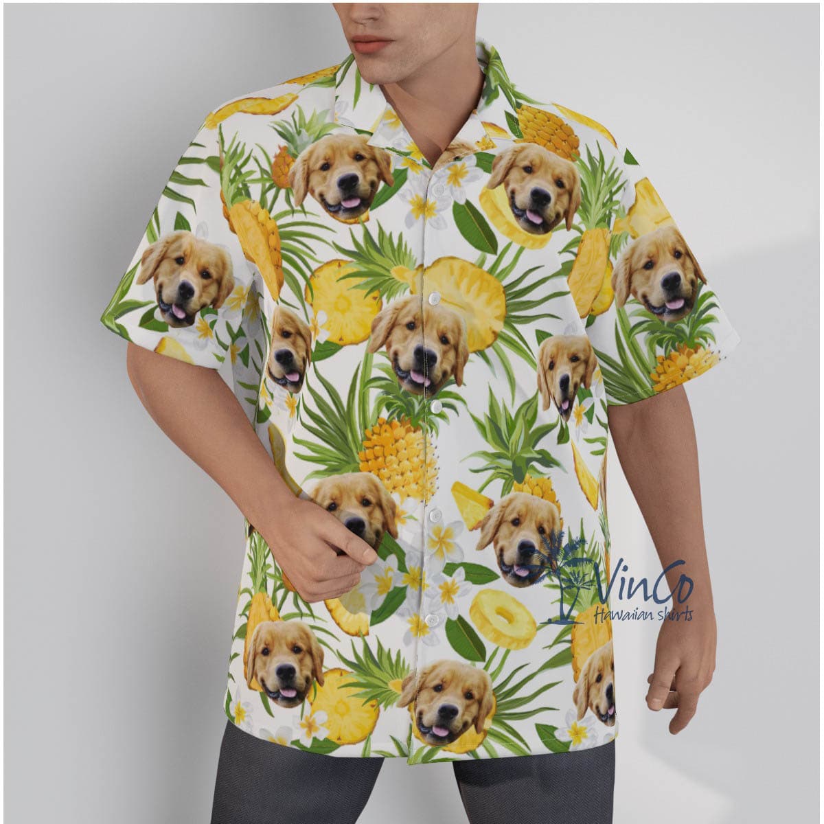 Custom Dog Pineapple Hawaiian Shirt For Men (1)