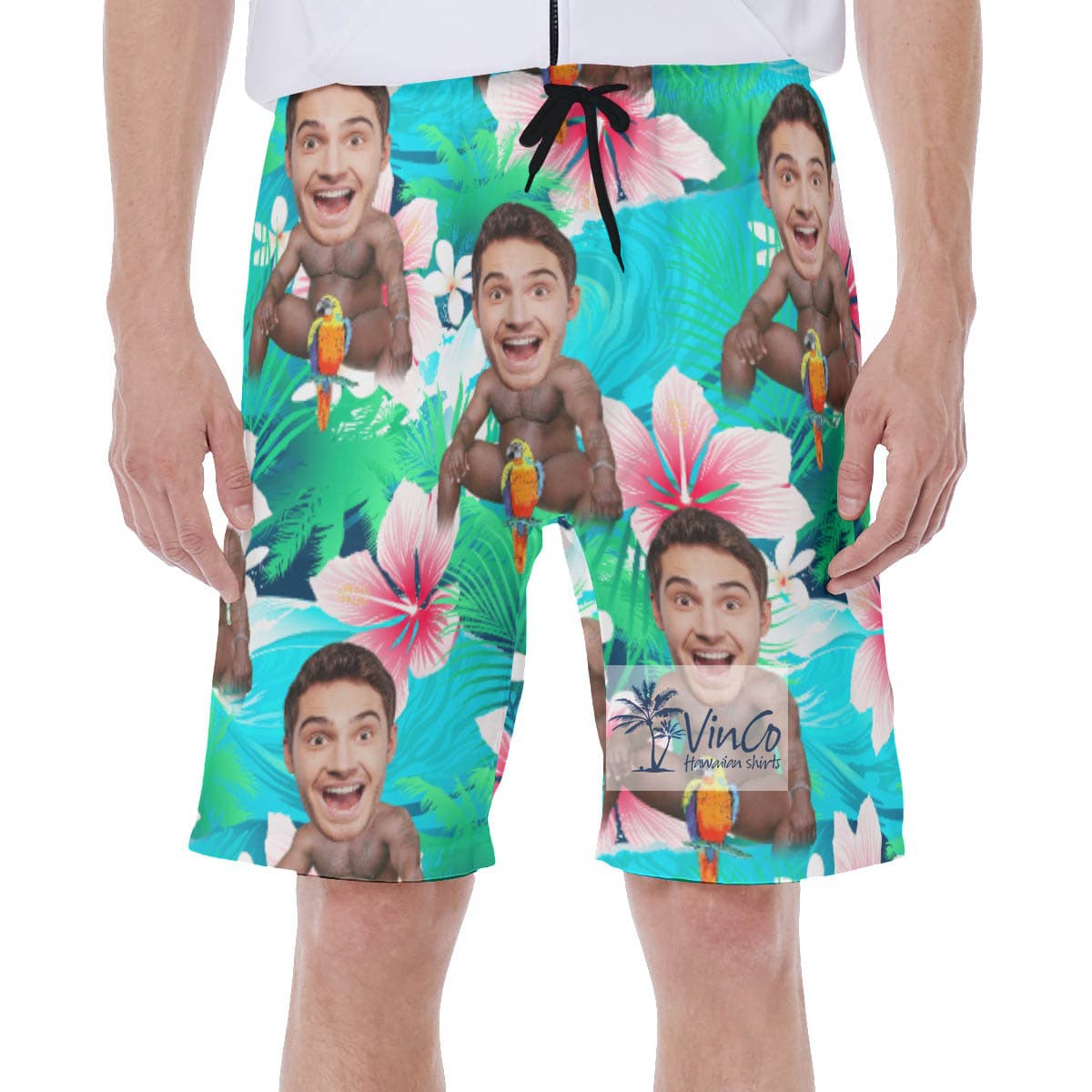 Custom Face Barry Wood Aloha Swim Trunks For Men (2)