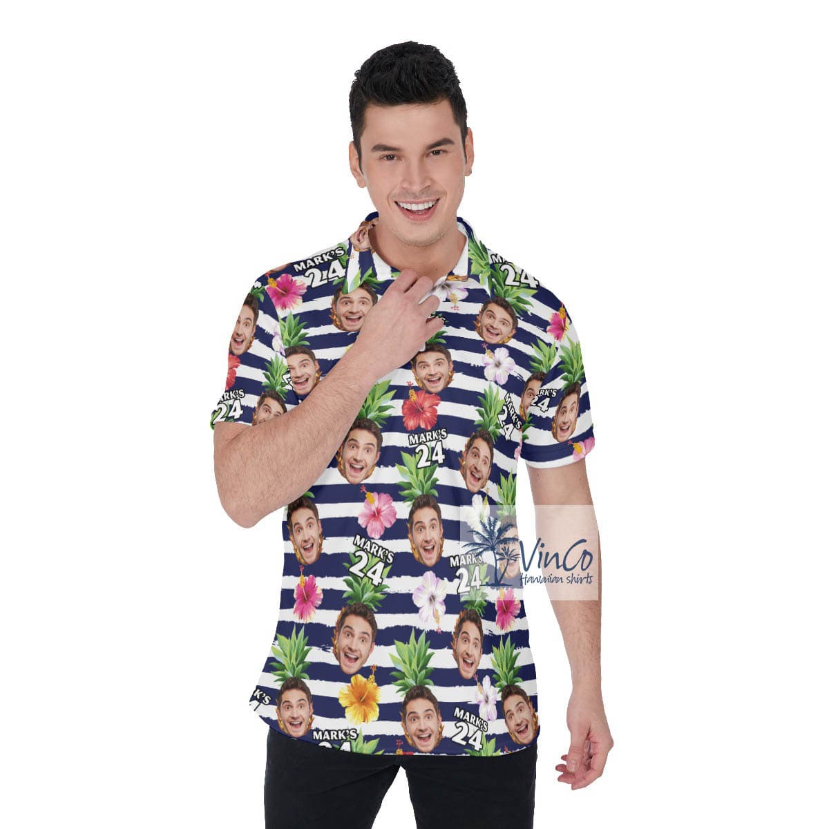 Custom Face Birthday Hawaiian Golf Shirt For Men (2)