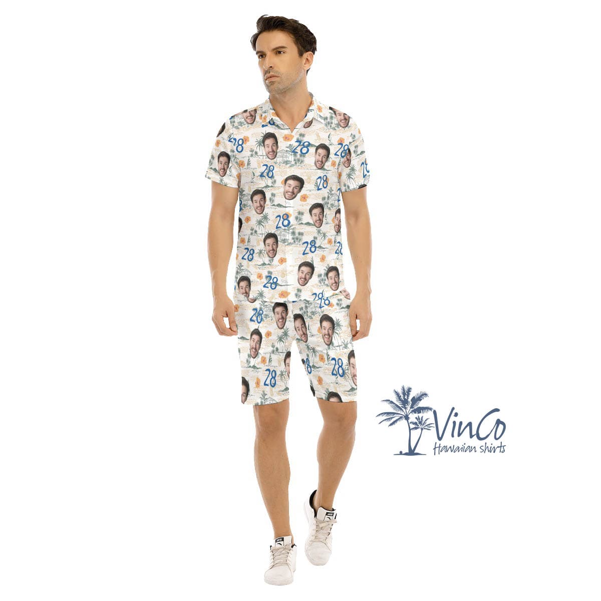 Custom Face Birthday Tropical Hawaiian Shirt And Matching Shorts For Men (4)