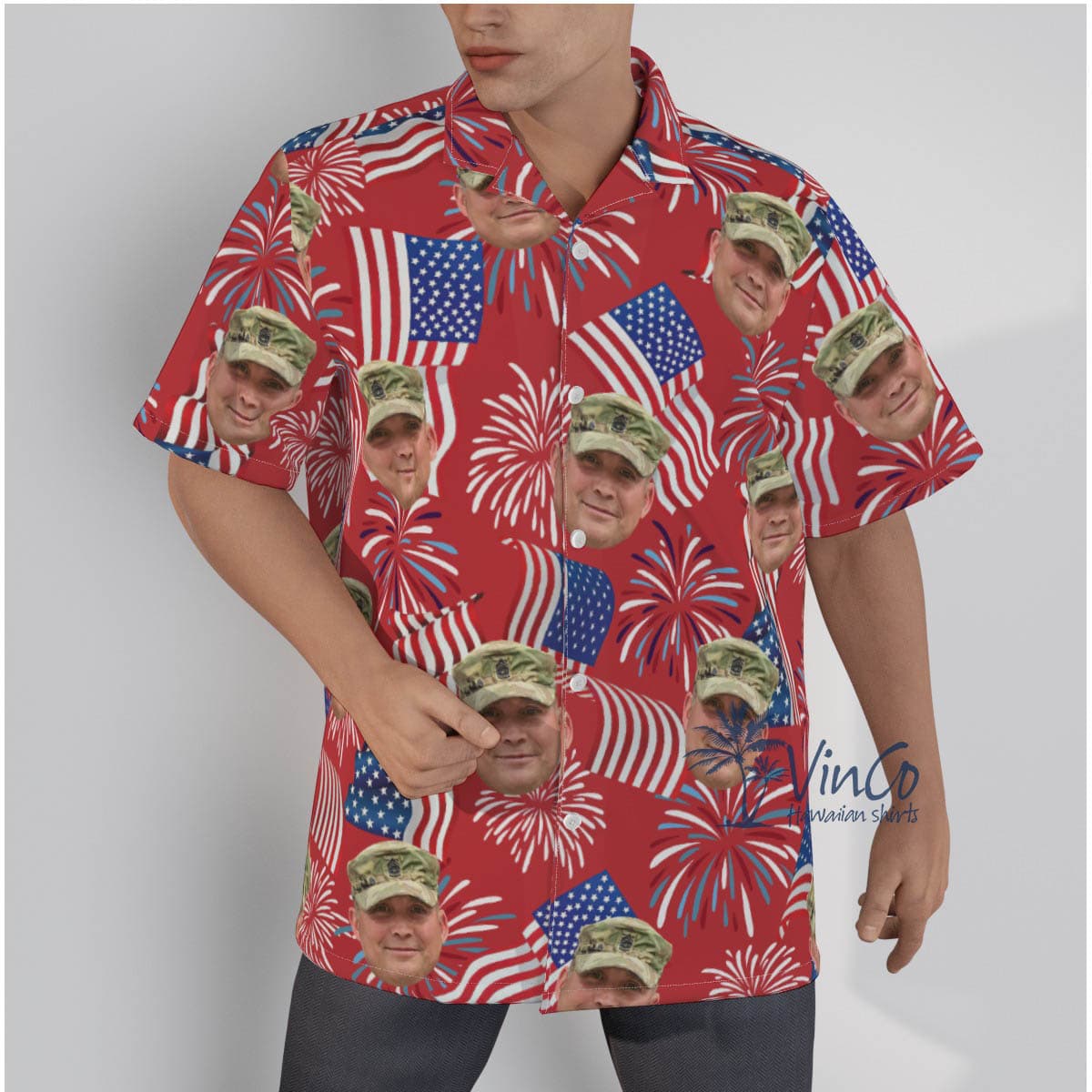 Custom Face Military 4th Of July Independence Day Hawaiian Shirt (3)