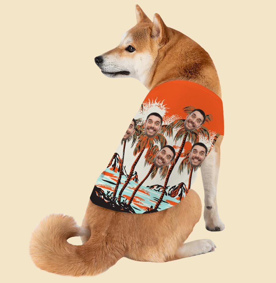 Custom Face Palms Hawaiian Shirt For Dogs (2)