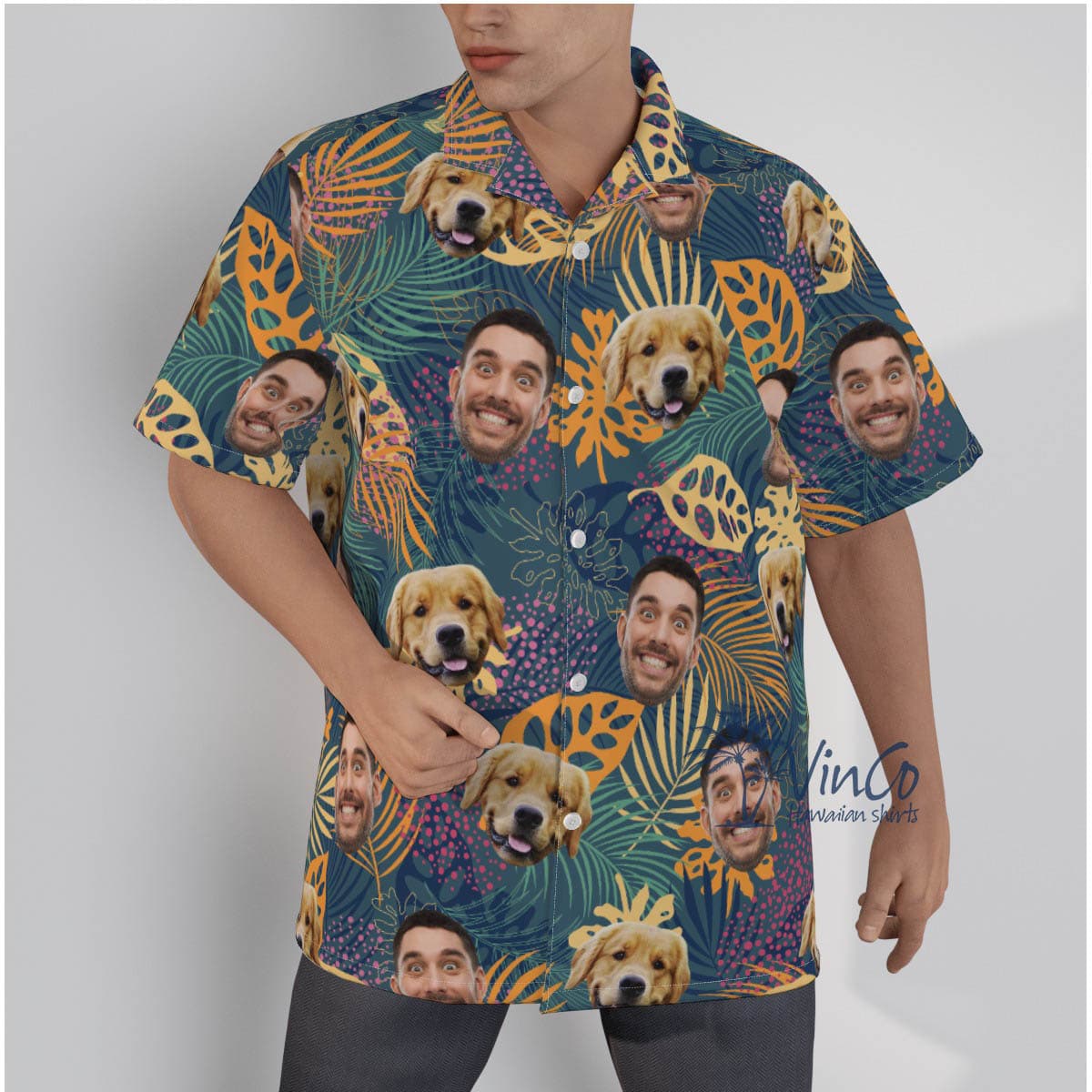 Custom Face Photo Hawaiian Shirt For Men (1)