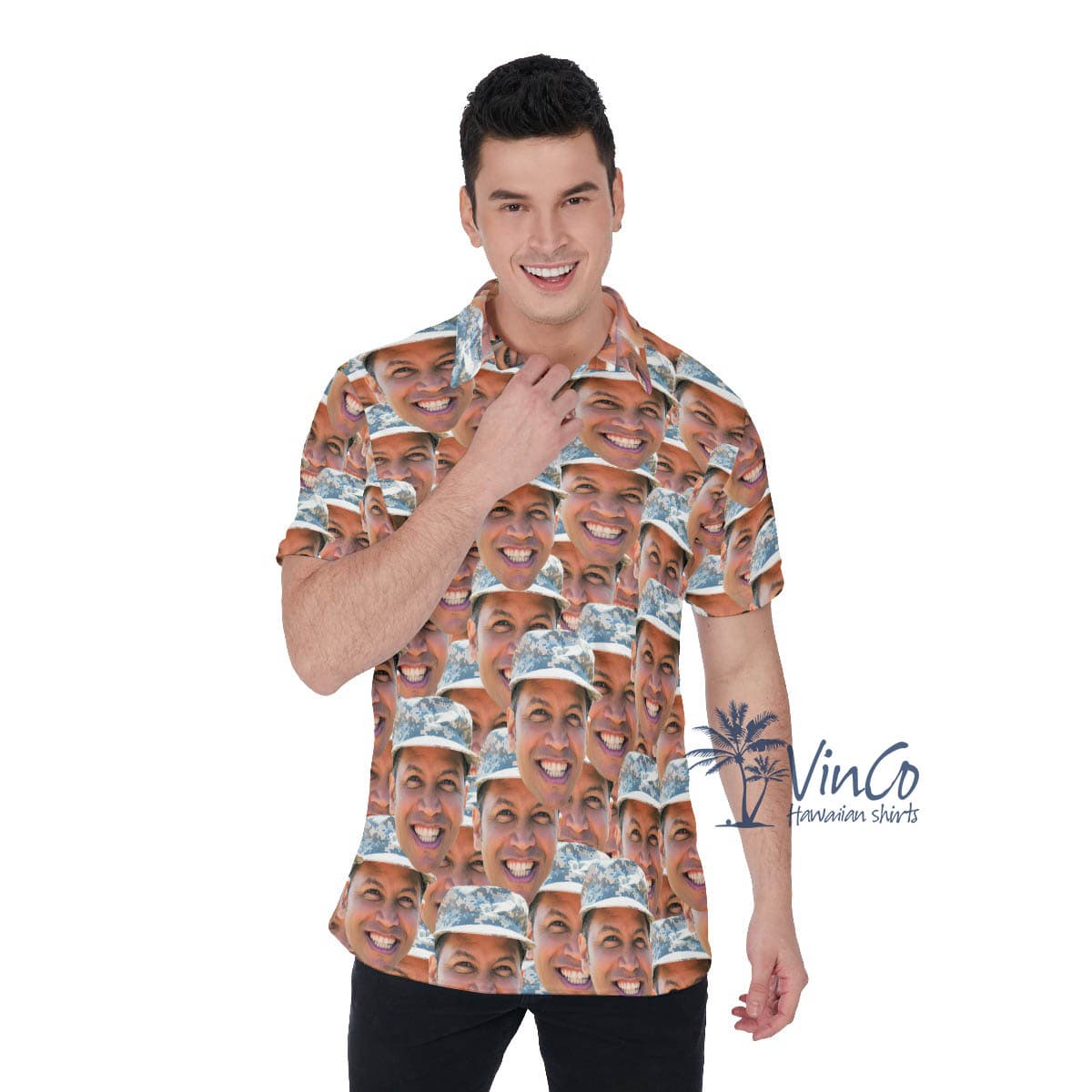 Custom Face Photo Military Polo Shirt For Men (1)