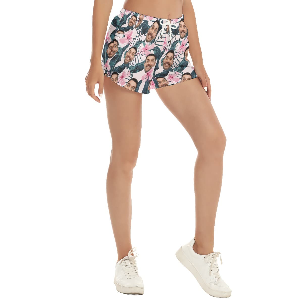 Custom Face Shorts For Women Tropical Pattern (2)