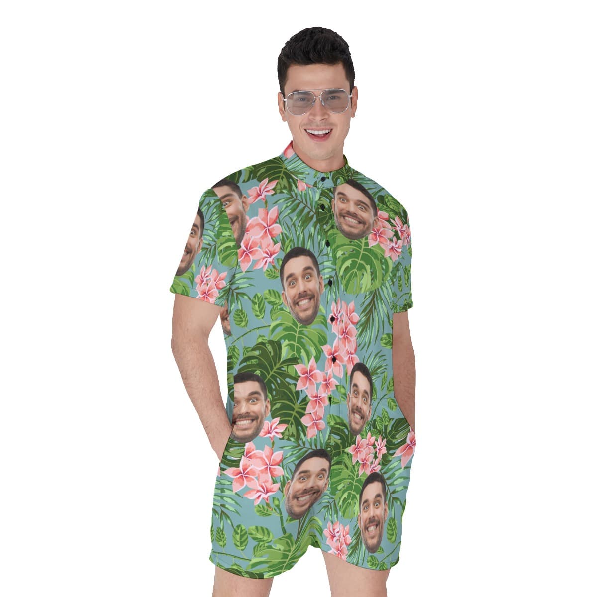 Custom Face Summer Romper For Men (1)
