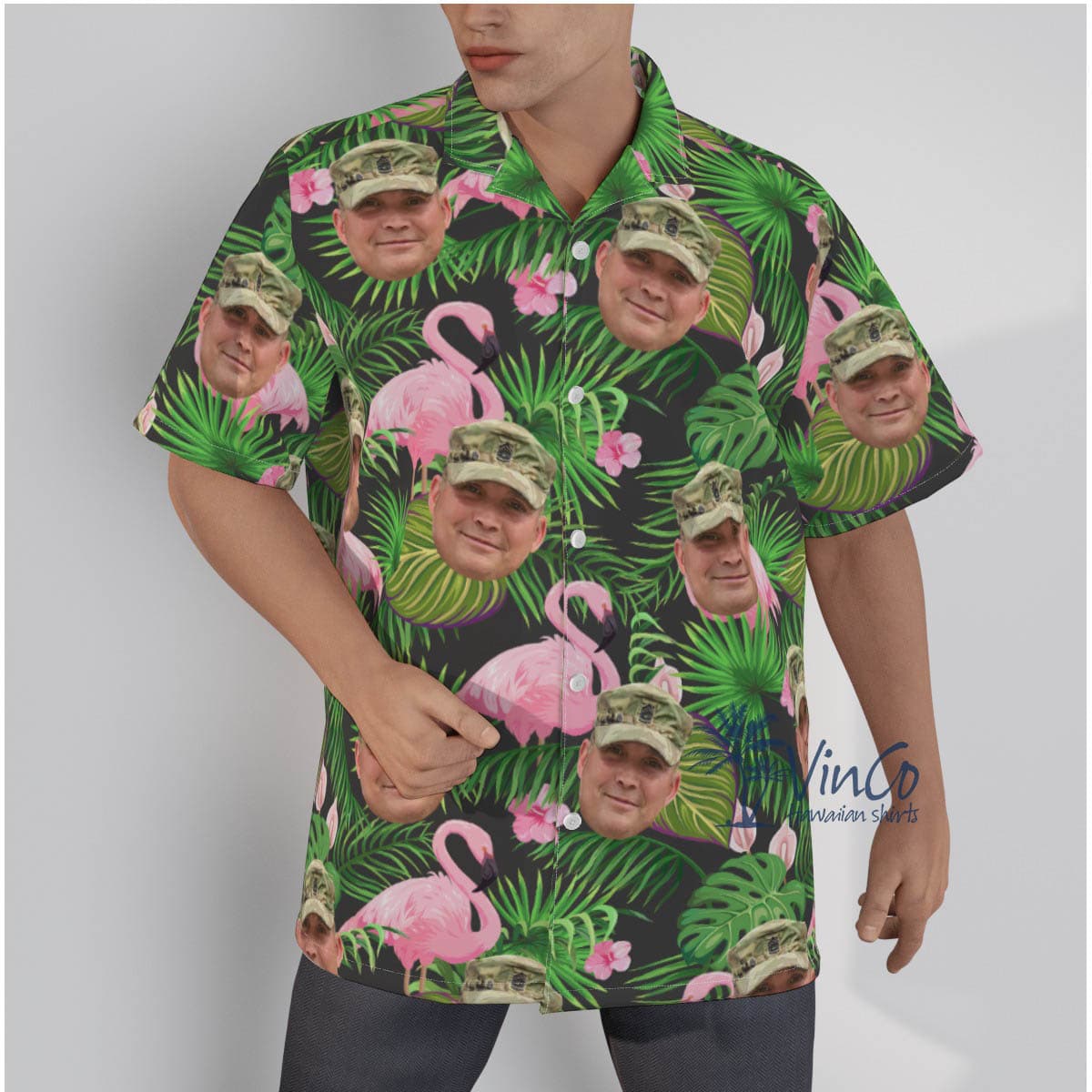 Custom Face US Military Hawaiian Shirt For Men (2)