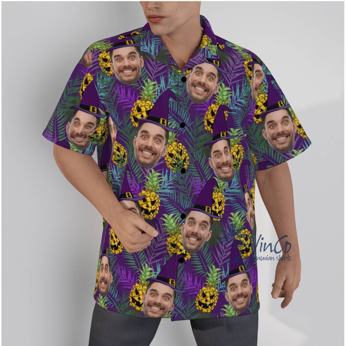 Custom Face Witch Halloween Hawaiian Shirt (2)