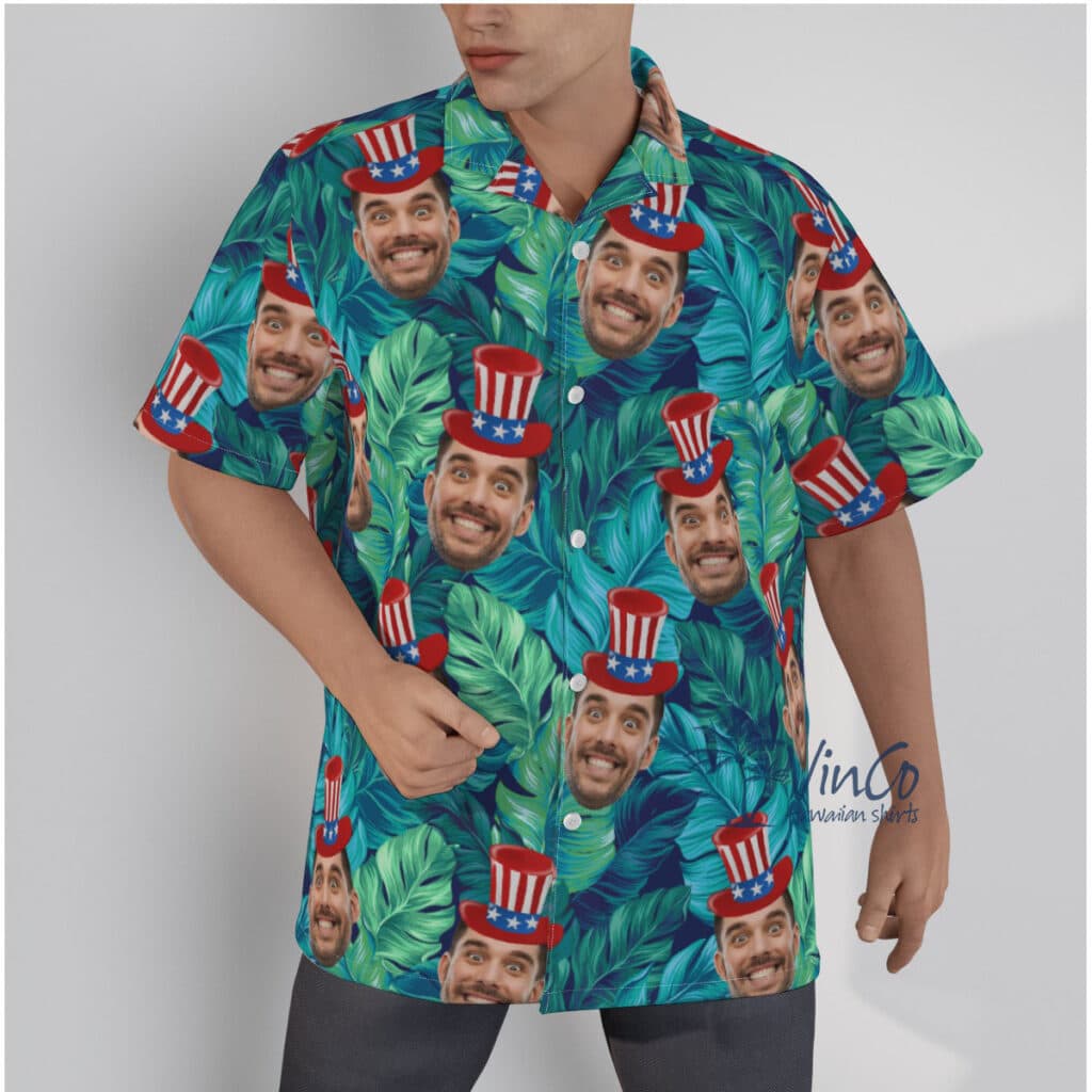 Custom Face With Hats Hawaiian Shirt For Men (2)