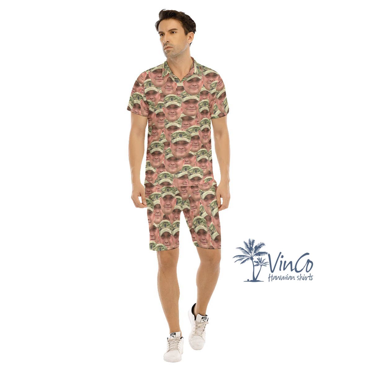 Custom Military Hawaiian Shirt Shorts With Multiple Faces For Men (2)