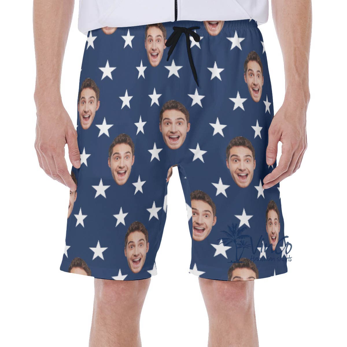 Custom Patriotic Swim Trunks With Multiple Faces For Men (2)