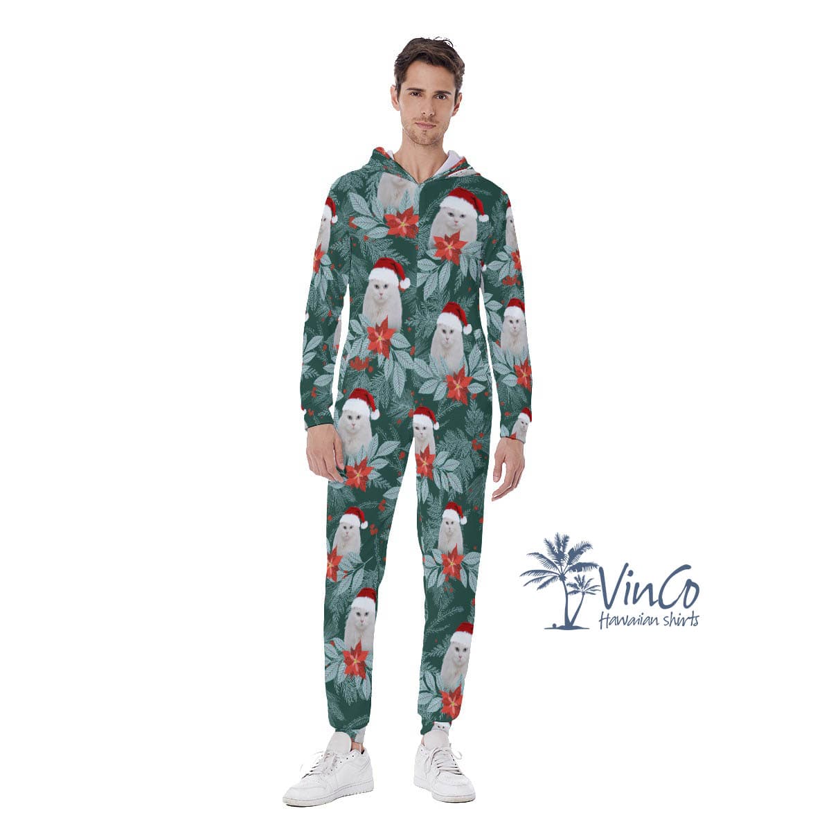 Custom Pet Face Family Matching Christmas Jumpsuit (2)