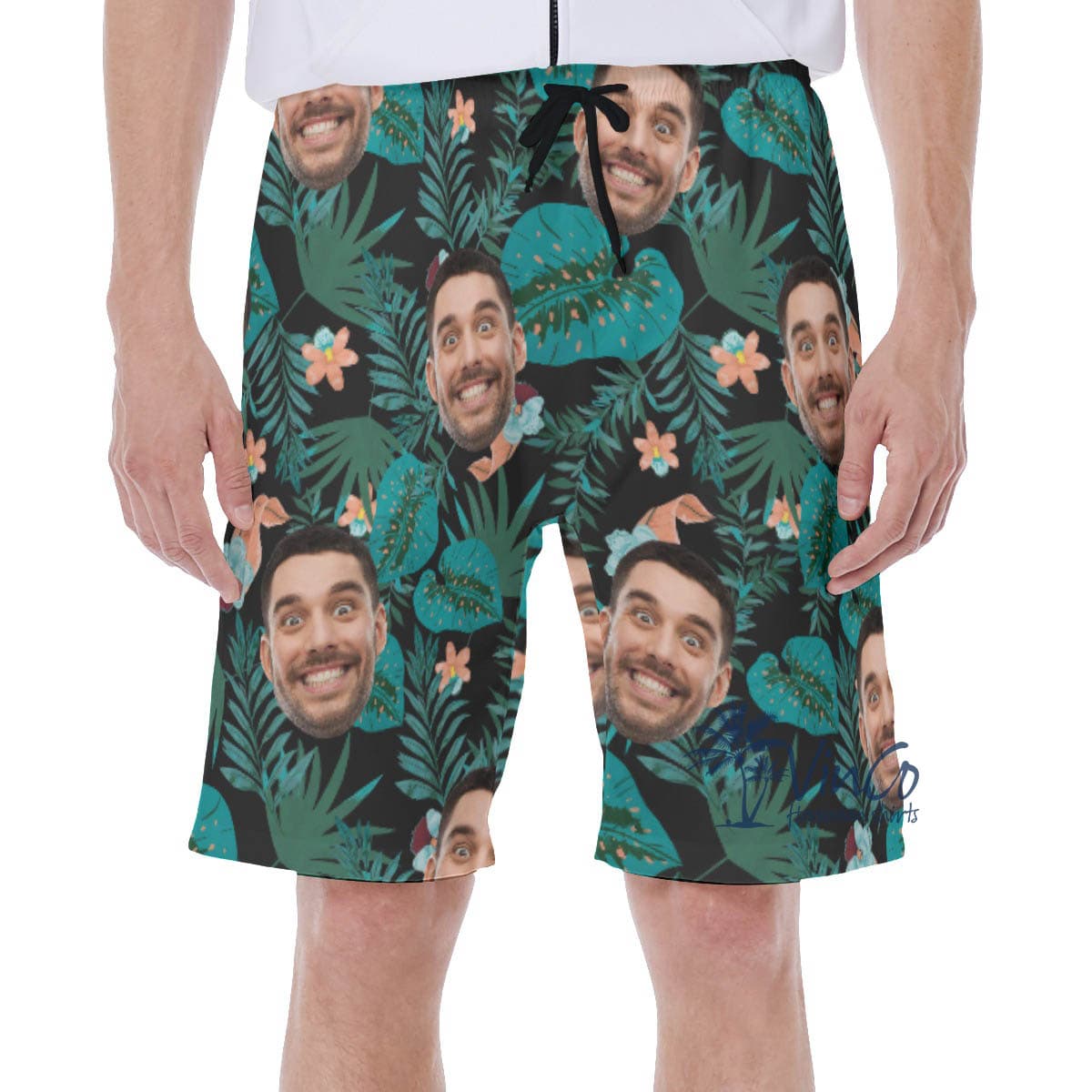 Custom Photo Face Hawaiian Swim Trunks For Men (2)