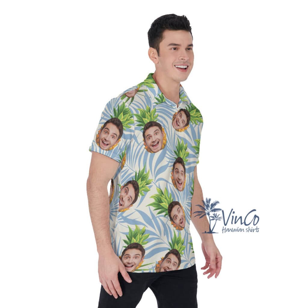 Custom Pineapple Face Men's Polo Shirts