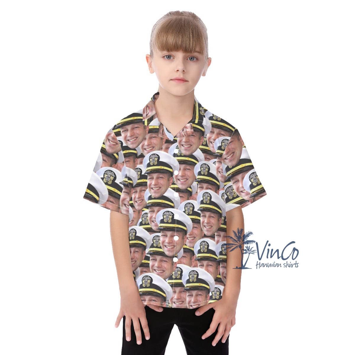 Custom Veteran Face Hawaiian Shirt For Kids (2)