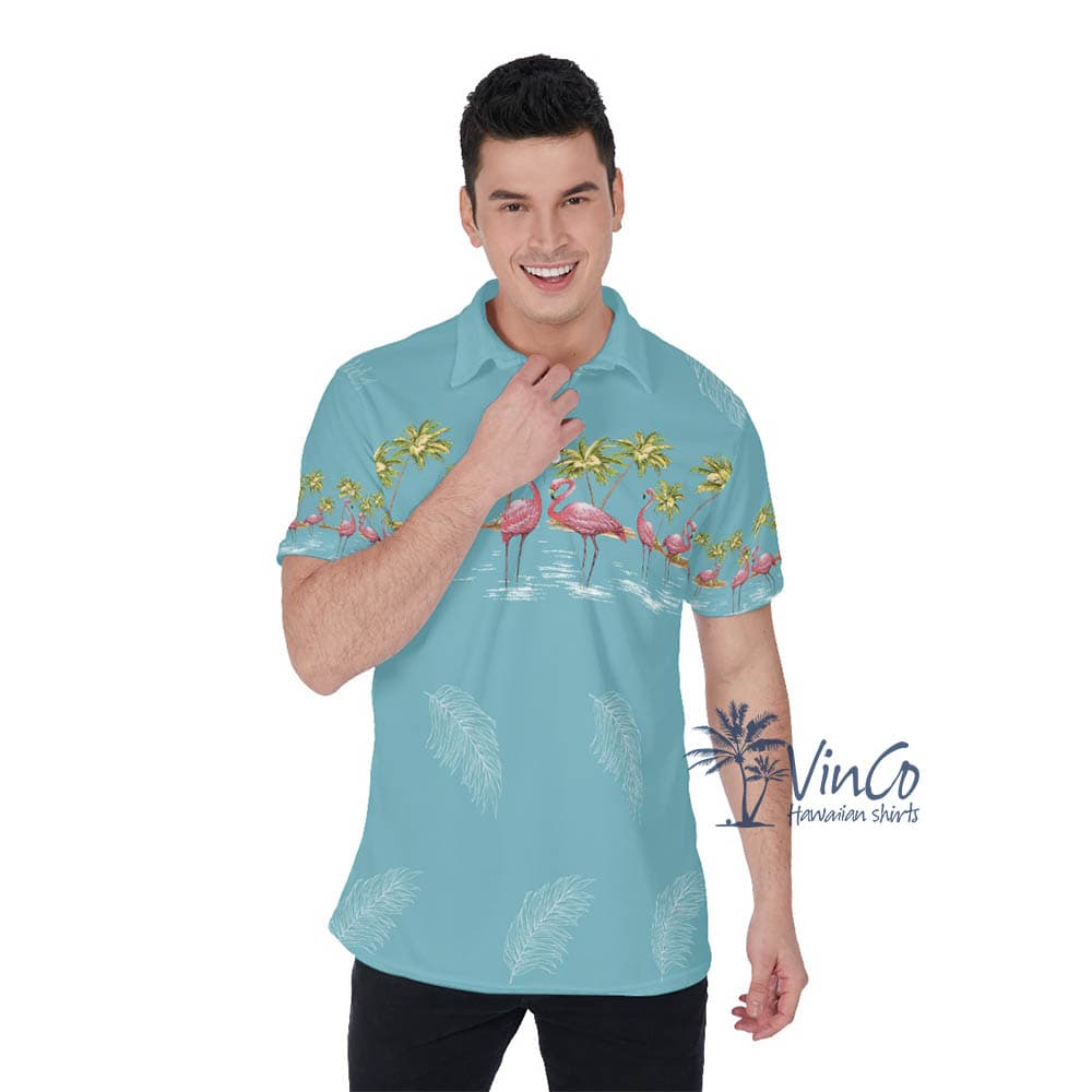 Flamingo Aloha Hawaiian Polo Shirt For Women (1)
