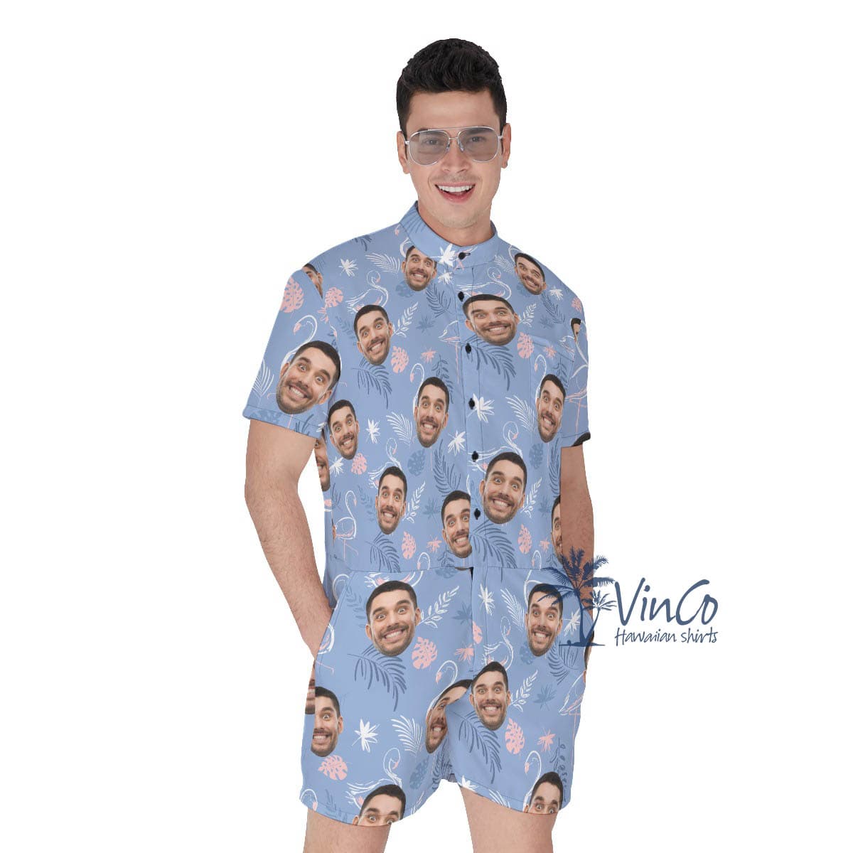 Flamingo Custom Romper With Faces For Men (1)