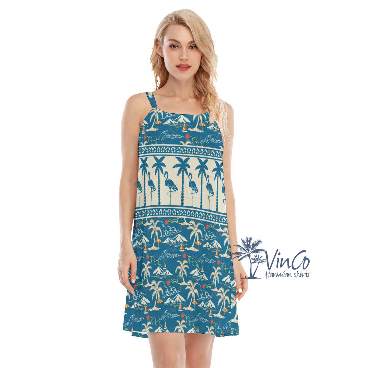 Flamingo Tropical Hawaiian Dress For Summer (2)