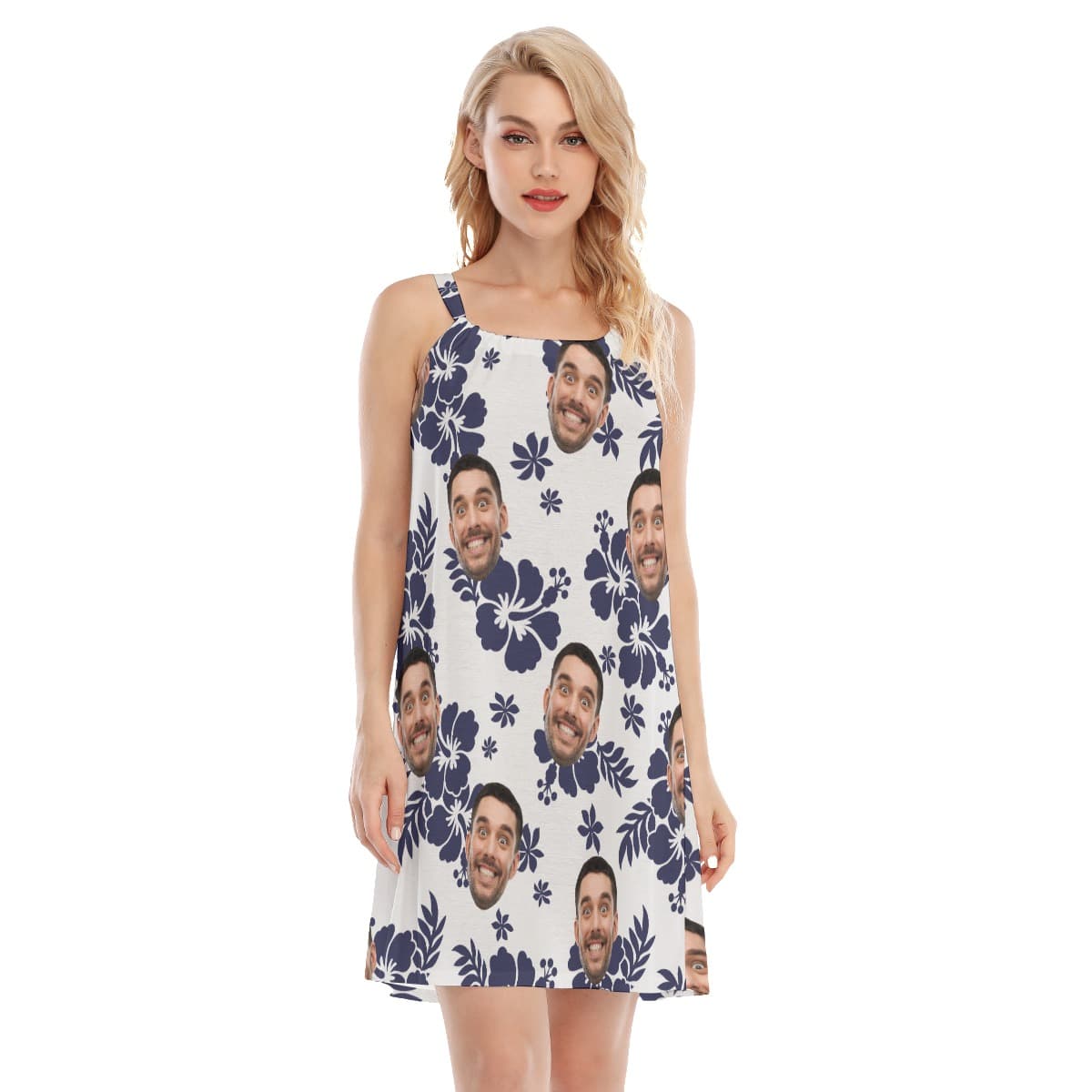 Floral Personalized Hawaiian Dress For Party With Custom Faces (1)