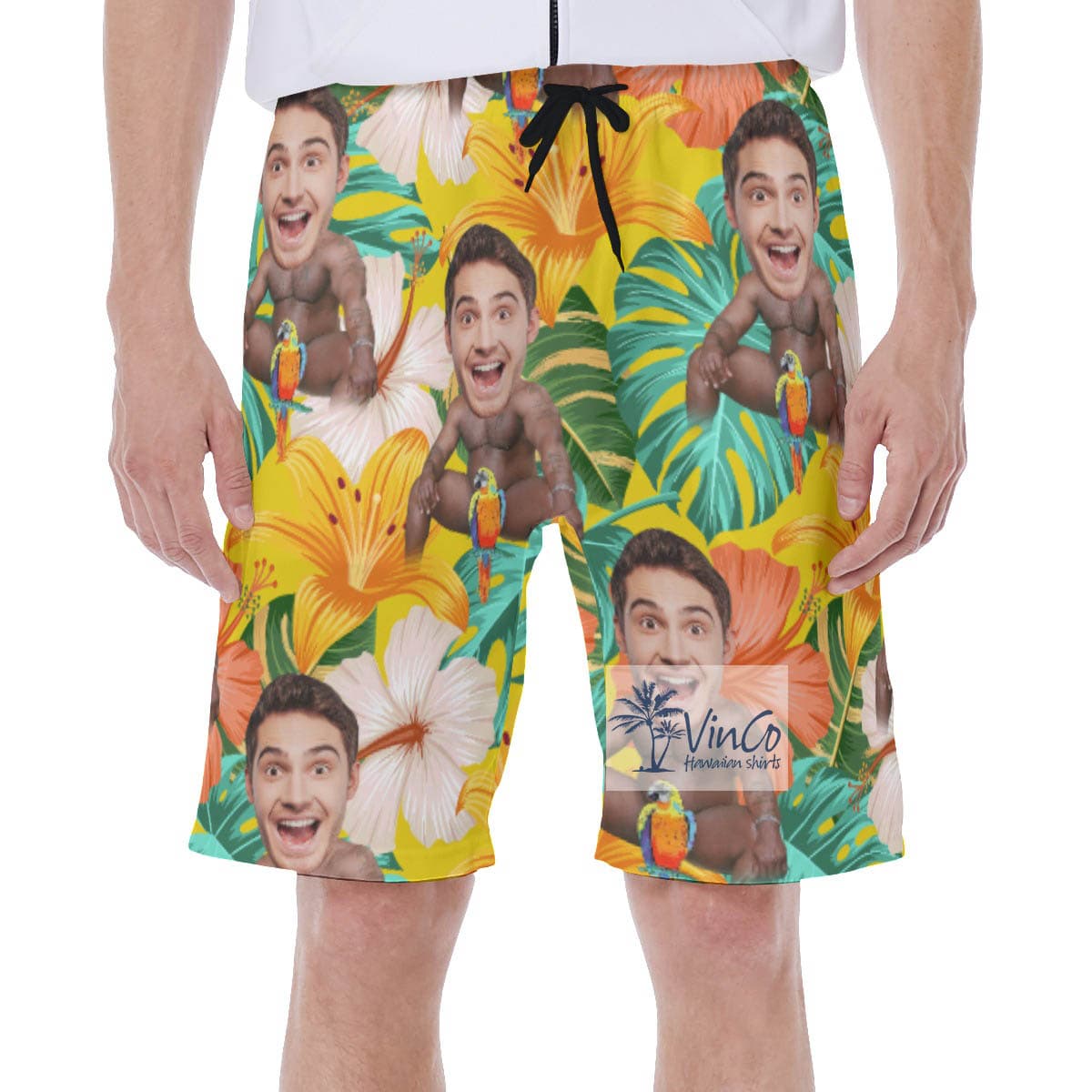 Funny Custom Face Barry Wood Swim Trunks For Men (2)