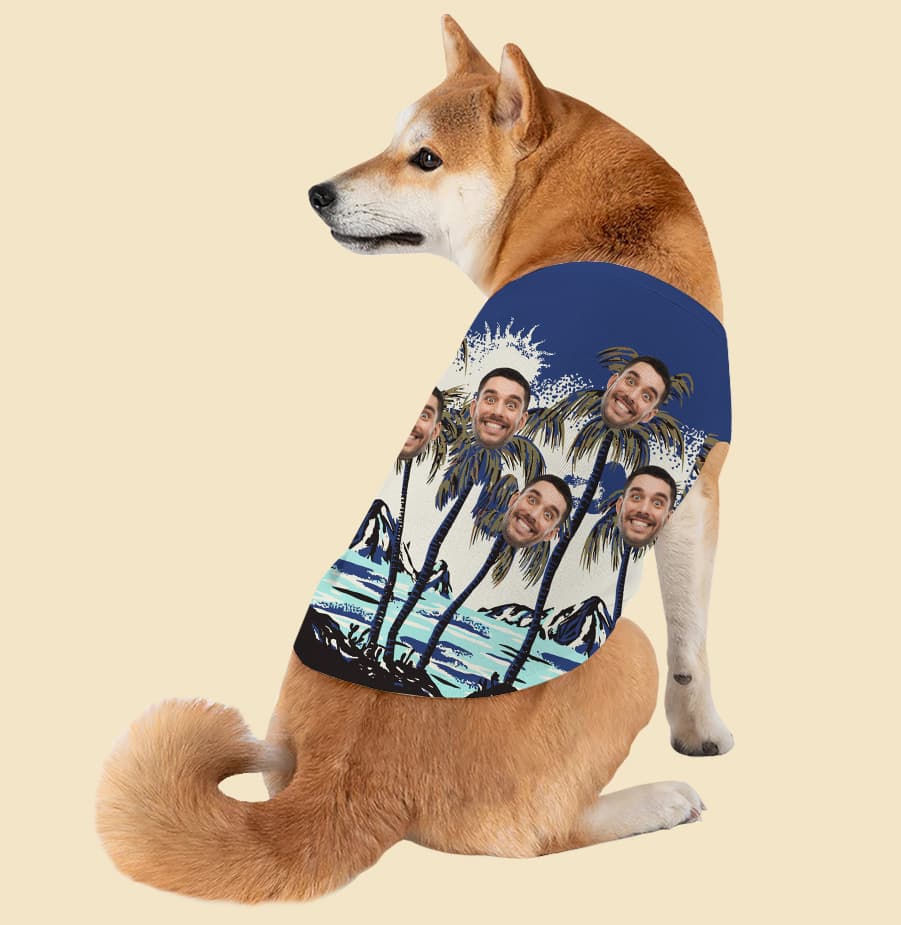 Funny Custom Face Palm Trees Dog’s Hawaiian Shirt (1)