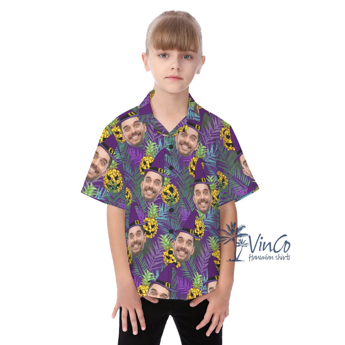 Funny Custom Face Pineapple Halloween Hawaiian Shirt (1)
