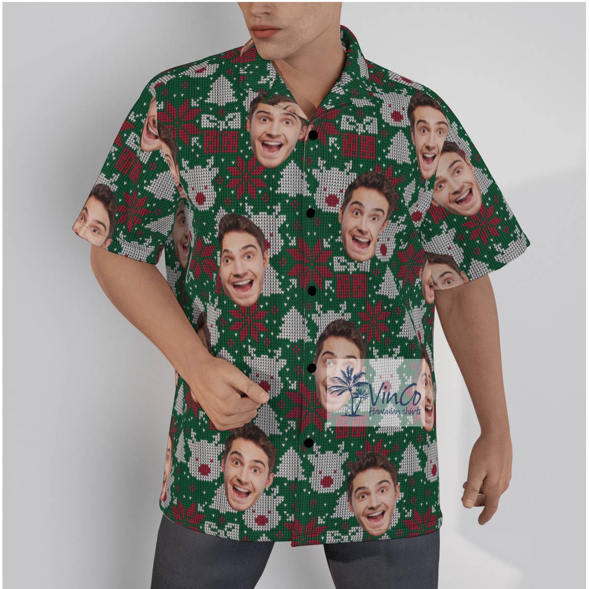 Funny Custom Face Ugly Christmas Hawaiian Shirt