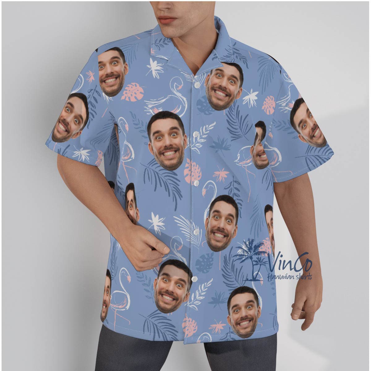 Funny Flamingo Custom Hawaiian Shirt With Faces (2)