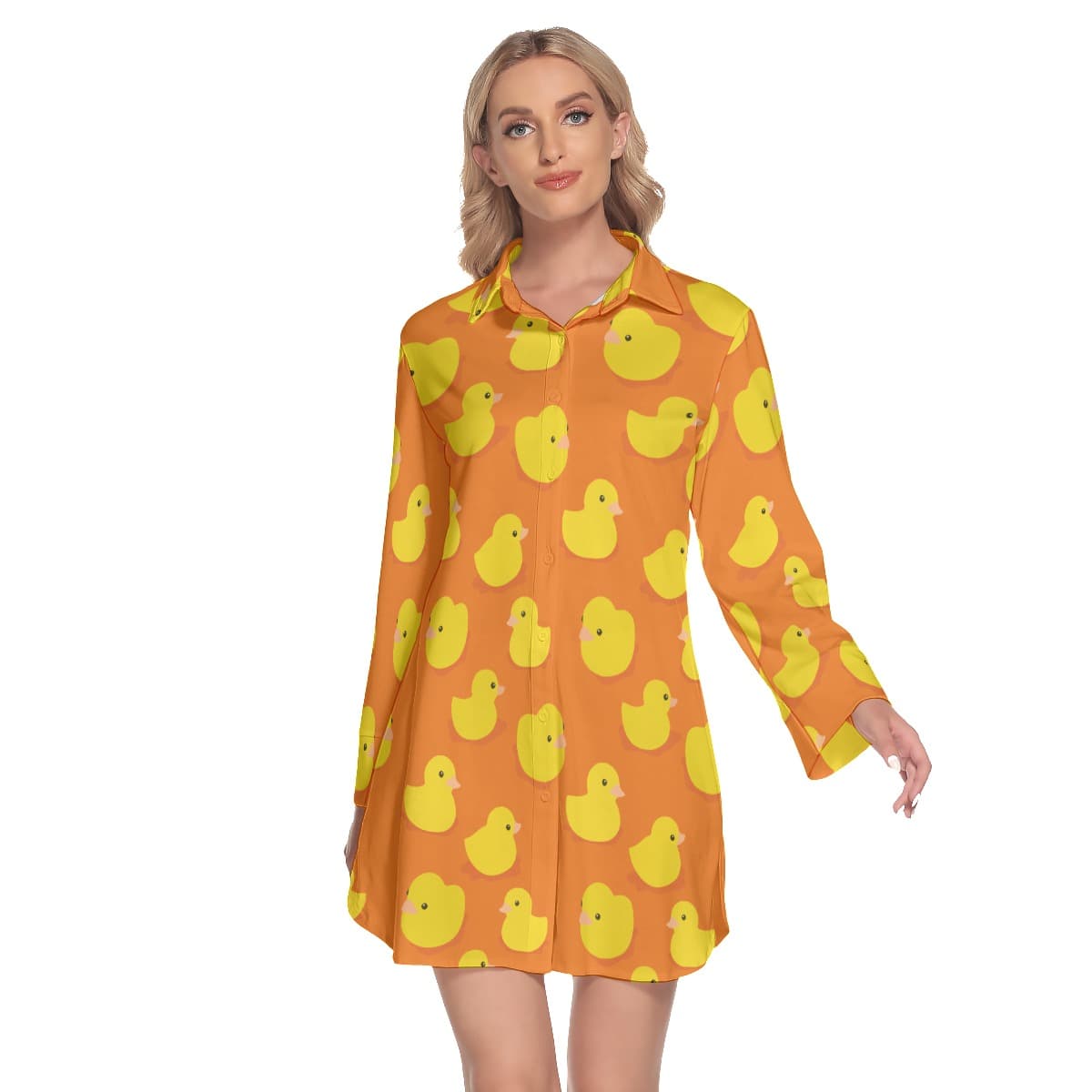 Funny Rubber Duck Hawaiian Shirt Dresses For Women